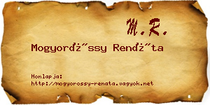 Mogyoróssy Renáta névjegykártya