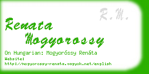 renata mogyorossy business card